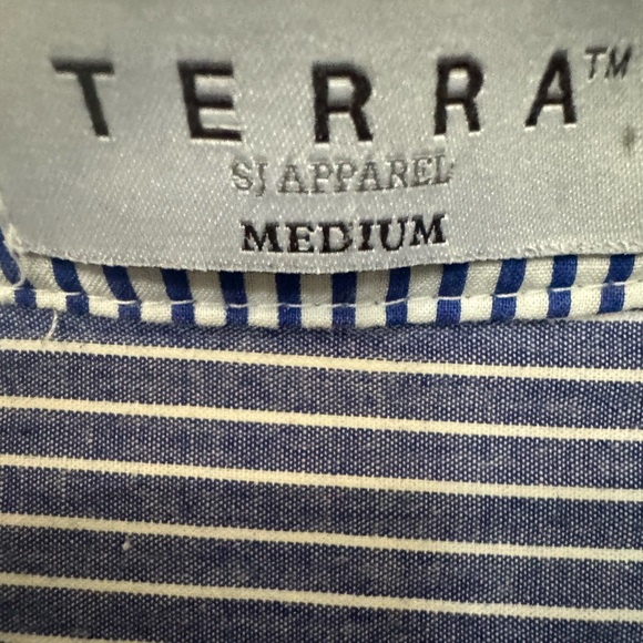 Terra Top Blue & White Stripes Size Medium - Picture 5 of 7